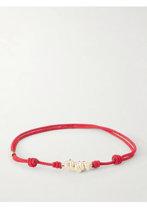 Luis Morais - 14-Karat Gold On A Cord Bracelet - Men - Red