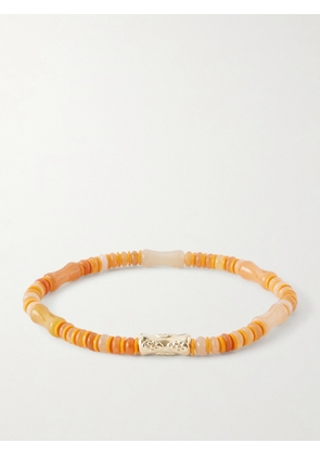 Luis Morais - 14-Karat Gold Carnelian Beaded Bracelet - Men - Orange