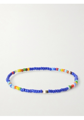 Luis Morais - 14-Karat Gold Beaded Bracelet - Men - Blue