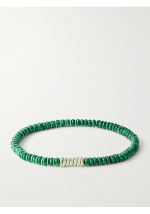 Luis Morais - 14-Karat Gold Malachite Beaded Bracelet - Men - Green