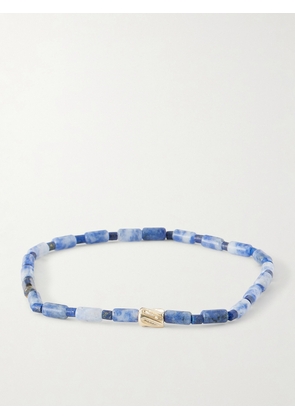 Luis Morais - 14-Karat Gold Glass Beaded Bracelet - Men - Blue