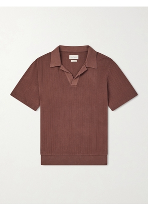 Oliver Spencer - Westcott Open-Collar Organic Cotton Polo Shirt - Men - Brown - S