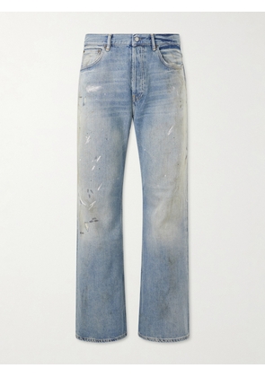 Acne Studios - Stain-printed Straight-Leg Cotton Jeans - Men - Blue - UK/US 28