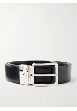 Canali - 3.5cm Reversible Leather Belt - Men - Black - EU 85