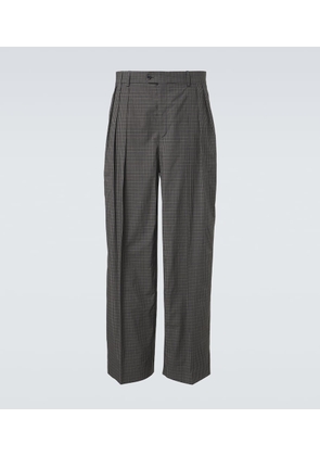 Calvin Klein Collection Baxter checked pleated cotton straight pants