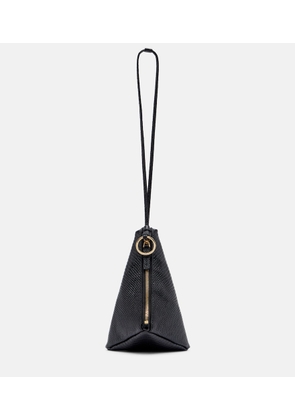 Calvin Klein Collection Solida Mini snake-effect leather pouch with strap