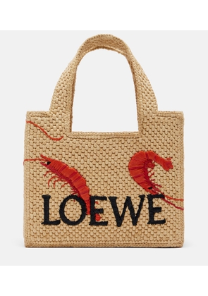 Loewe Paula's Ibiza Font Mini raffia tote bag