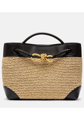 Bottega Veneta Andiamo Small leather and raffia top-handle bag