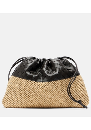 Bottega Veneta Dustbag Small raffia and leather pouch
