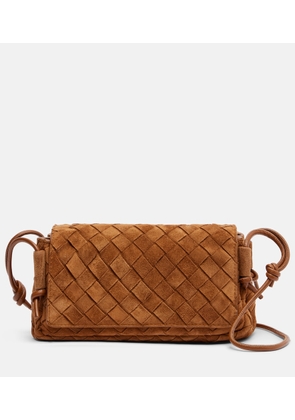 Bottega Veneta Notturno Intrecciato Small suede crossbody bag