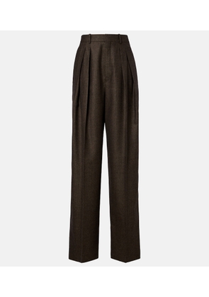 Saint Laurent Herringbone wool wide-leg pants