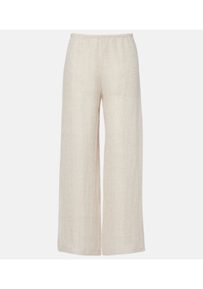 Leset Stella sequined linen-blend wide-leg pants