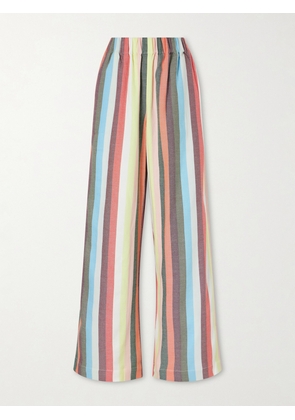 Marrakshi Life - The Palazzo Striped Cotton Wide-leg Pants - Multi - xx small,x small,small,medium