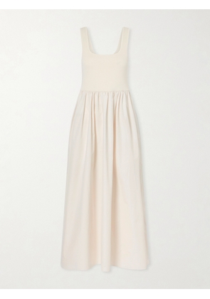Matteau - Cotton-poplin And Stretch-knit Maxi Dress - Neutrals - 1,2,3,4,5