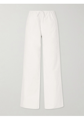 Matteau - Drawcord Cotton Straight-leg Pants - White - 1,2,3,4,5
