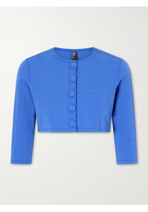 Lisa Marie Fernandez - Cropped Stretch-jersey Cardigan - Blue - 1,2,3,4
