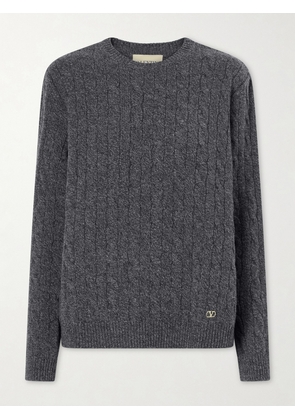 Valentino Garavani - Cable-knit Wool Sweater - Gray - xx small,x small,small,medium,large,x large