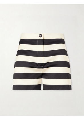 Valentino Garavani - Striped Cotton Duchesse-satin Shorts - Neutrals - IT36,IT38,IT40,IT42,IT44,IT46