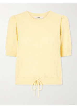 FRAME - Charm Knitted Cashmere Sweater - Yellow - x small,small,medium,large,x large