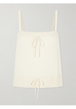 FRAME - Charm Knotted Knit Cashmere Tank - Neutrals - x small,small,medium,large,x large