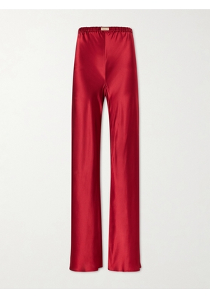 Comme Si - Silk-charmeuse Pants - Red - x small,small,medium,large,x large