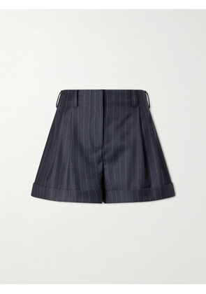 Givenchy - Striped Double-pleated Wool Shorts - Gray - FR 34,FR 36,FR 38,FR 40,FR 42
