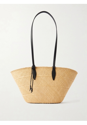 Hunting Season - Market Leather-trimmed Raffia Tote - Neutrals - One size