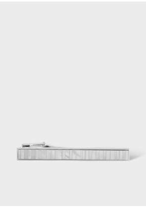 Paul Smith Silver Mother-of-Pearl Stripe Tie Clip