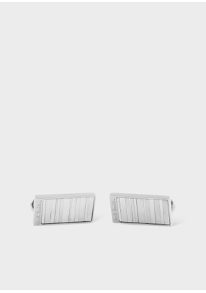 Paul Smith Silver Mother-of-Pearl Stripe Cufflinks