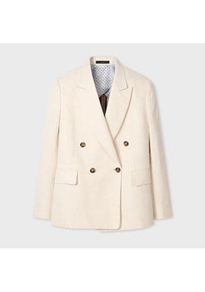 Paul Smith Women's Cream Cotton-Linen Double-Breasted Blazer White