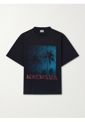 Balenciaga - Printed Cotton-Jersey T-Shirt - Men - Black - M