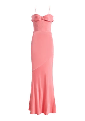 Alex Perry Cupped Draped Satin-Crepe Gown - Moda Operandi