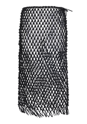 The Frankie Shop Nelaya Leather Macrame Skirt - Moda Operandi