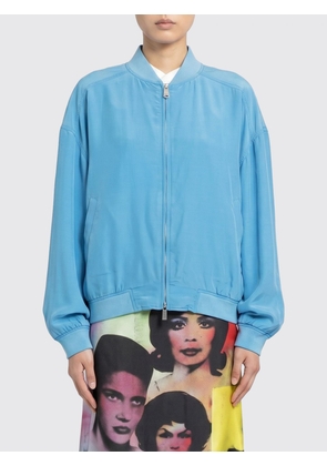 VERSACE Jacket Woman color Blue