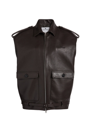 Courrèges Sleeveless Leather Jacket - Moda Operandi