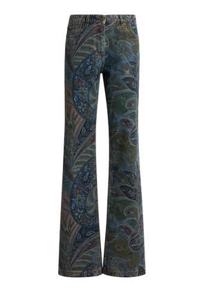 Etro Printed Rigid Low-Rise Straight-Leg Jeans - Moda Operandi