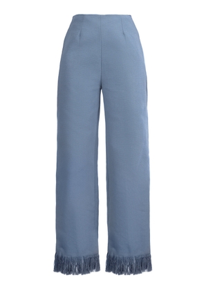 BOYEDOE Yihane Fringe-Trimmed Mid-Rise Straight-Leg Cotton-Blend Pants - Moda Operandi
