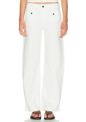 Citizens of Humanity Nora Patch Pocket Trouser Jeans in Soft White - White. Size 34 (also in 23, 24, 25, 26, 27, 28, 29, 30, 31, 32, 33).