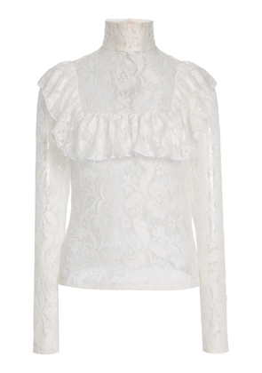 House of Aama High-Neck Floral Lace Top - Moda Operandi