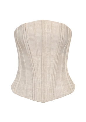 Andres Otalora Te Miro Linen Corset Top - Moda Operandi