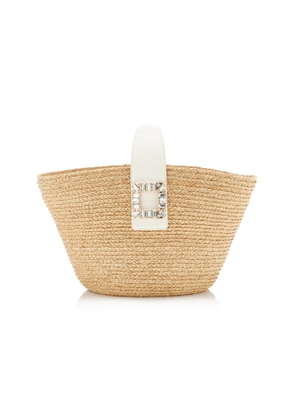 Roger Vivier Viv Skate Raffia Top Handle Bag - Moda Operandi