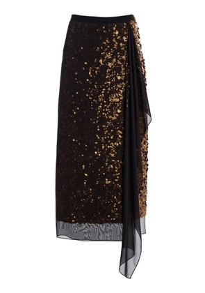 Michael Kors Collection Embellished Silk Georgette Midi Skirt - Moda Operandi