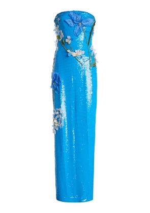 Monique Lhuillier Strapless Embroidered Sequin Gown - Moda Operandi