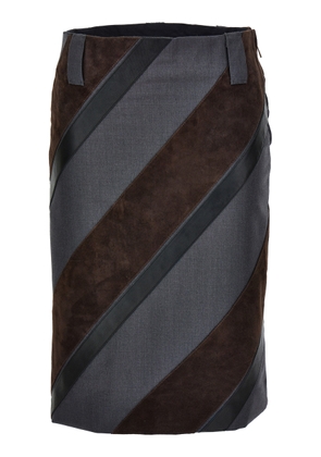 Versace Suede-Effect Leather Pencil Skirt - Moda Operandi