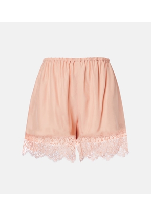Stella McCartney Lace-trimmed silk shorts