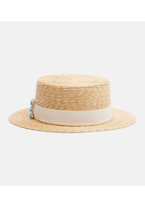 Roger Vivier Tres Vivier straw boater hat