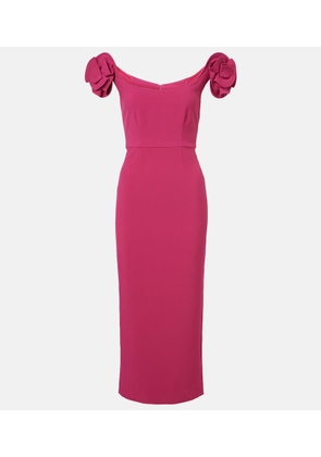 Roland Mouret Floral-applique bustier dress