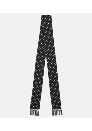 Valentino Fringed polka-dot silk scarf