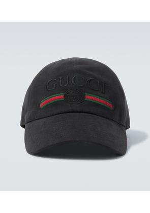 Gucci Web Stripe cotton baseball cap