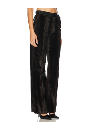 AKNVAS Barberini Faux Fur Pant in Black. Size 2. Also in 4, 6, 8.